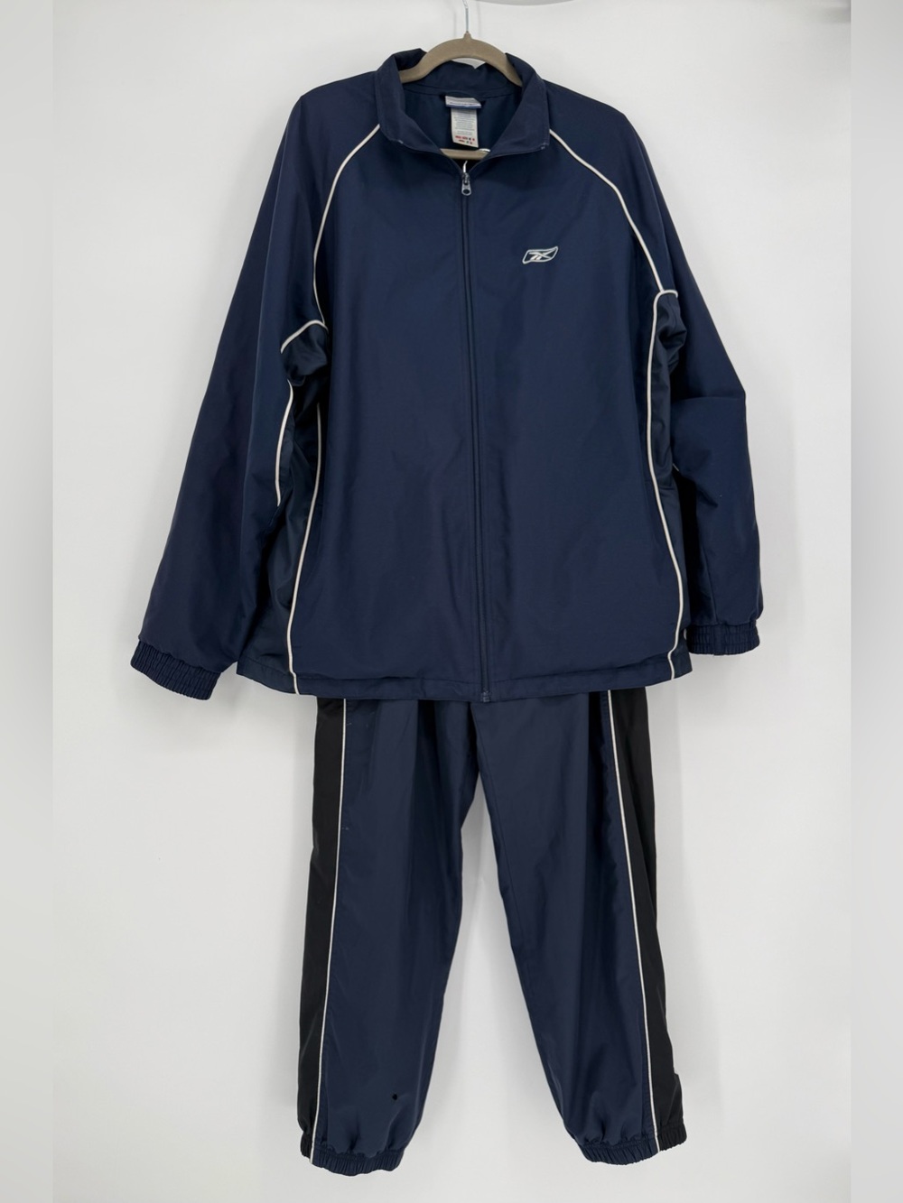 Reebok Navy Track Jacket & Colorblock Track Pants Size M jacket is size large